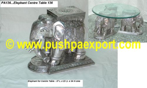 Silver Elephant Centre Table (Set of 3 Piece)